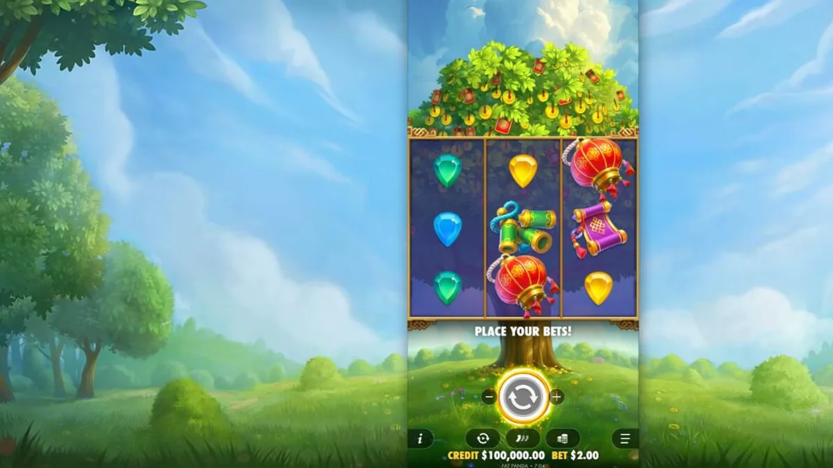 Tampilan antarmuka slot Lucky Fortune Tree pada perangkat seluler